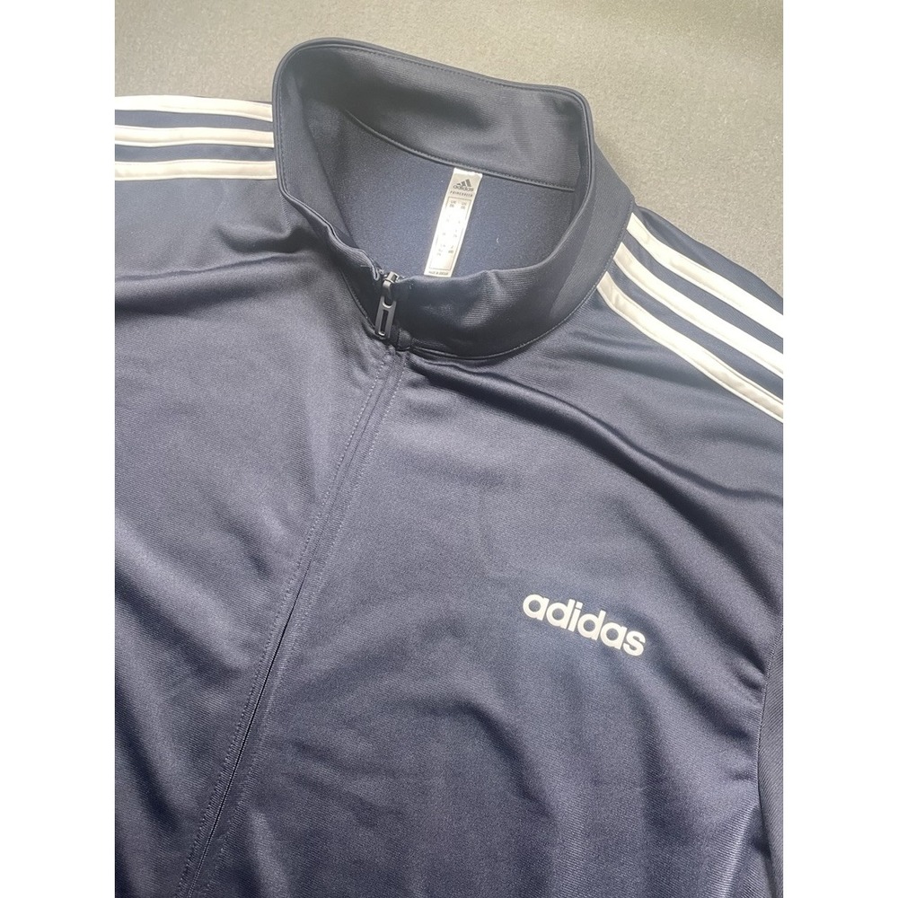 Adidas Jacket 2XL  Dark Blue Men's  Collard Full Zip Great Condition Track 90's